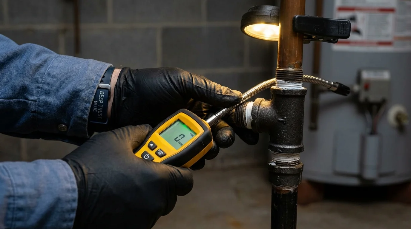 Gas leak detection with electronic sniffer by Johns Plumbing LLC in Bethany Beach