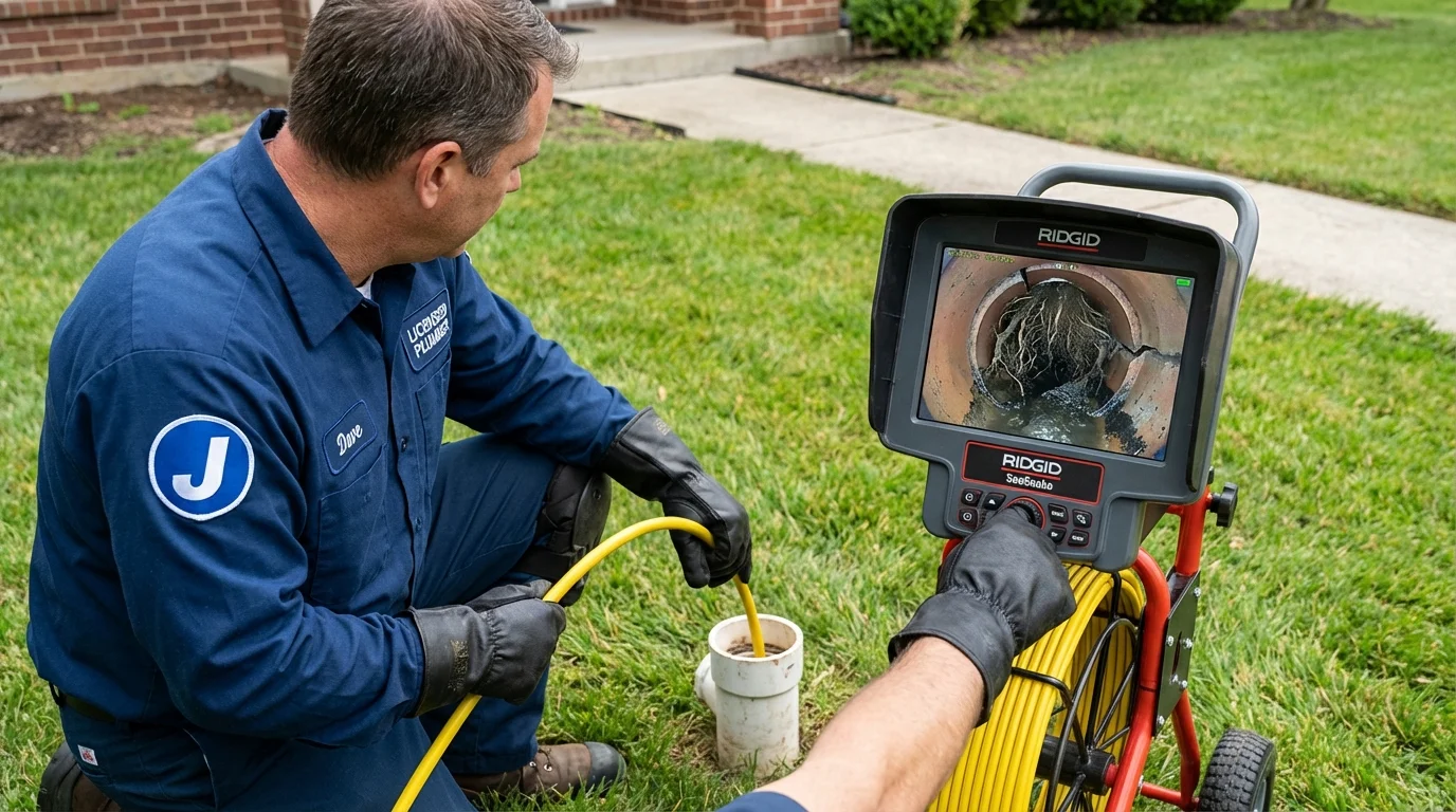 Sewer camera inspection being performed by Johns Plumbing LLC in Bethany Beach