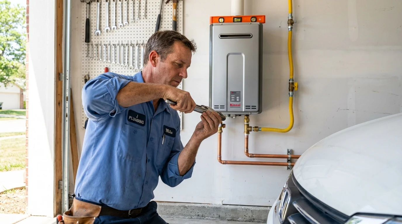 Tankless water heater installation by a Johns Plumbing LLC plumber in Bethany Beach